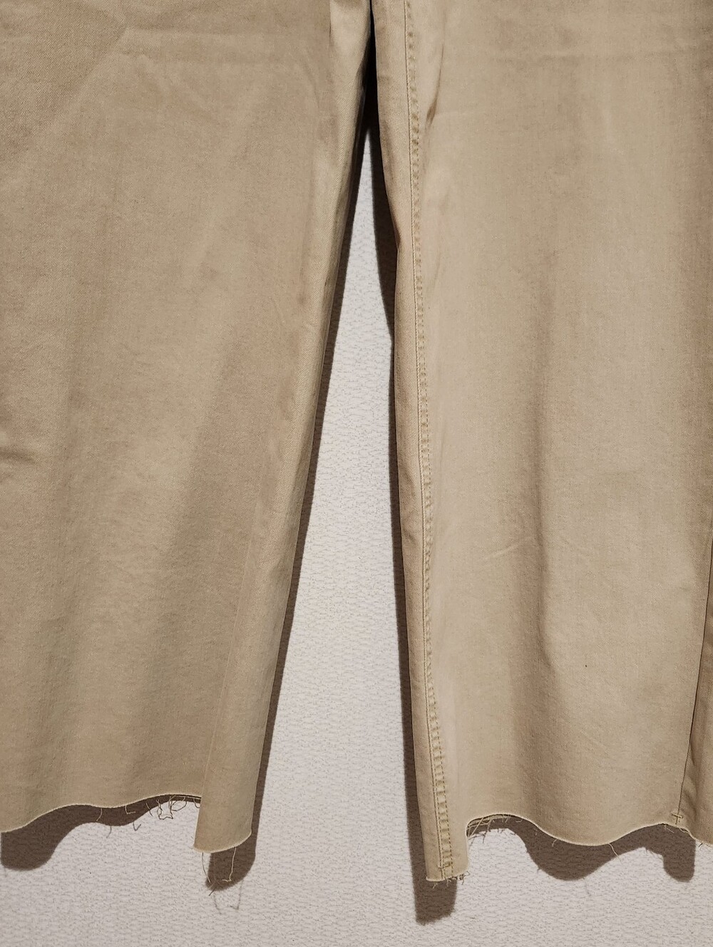 Oat New York Womens High Rise Wide Leg Jeans Tan Raw Hem 12/31 - Picture 4 of 8